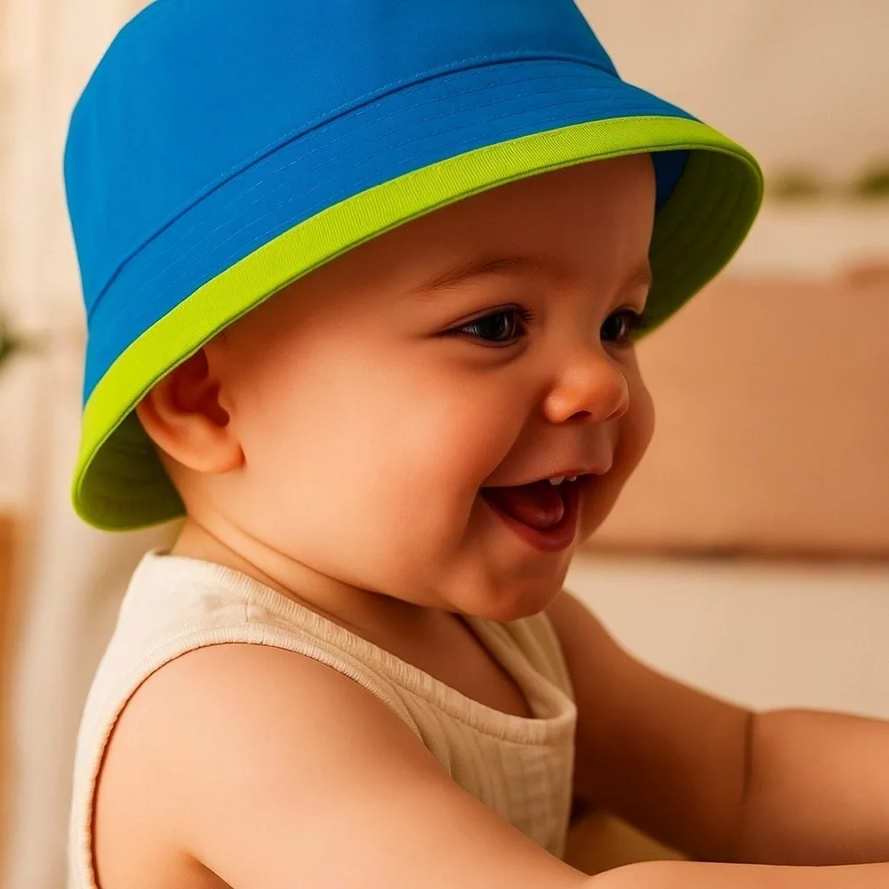 Blue and Green Baby Bucket Hat